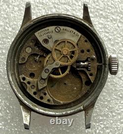 Vintage Partial Racine Gallet Military Wristwatch Amazing Dial & Hands 4 Parts