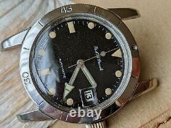 Vintage Paul Le Grande Diver Watch withUniquely Aged Dial, Runs FOR PARTS/REPAIR