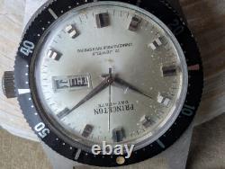 Vintage Princeton 20 ATM All SS Diver withDurowe 471-3 Mvmt, Runs FOR PARTS/REPAIR