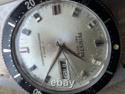 Vintage Princeton 20 ATM All SS Diver withDurowe 471-3 Mvmt, Runs FOR PARTS/REPAIR