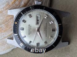 Vintage Princeton 20 ATM All SS Diver withDurowe 471-3 Mvmt, Runs FOR PARTS/REPAIR