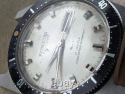 Vintage Princeton 20 ATM All SS Diver withDurowe 471-3 Mvmt, Runs FOR PARTS/REPAIR
