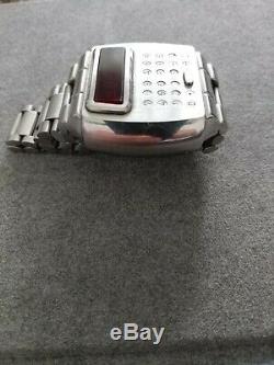 Vintage Pulsar CALCULATOR LED LCD Watch For parts
