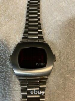 Vintage Pulsar P3 LED Watch with Band & Magnet (For parts Or repair)