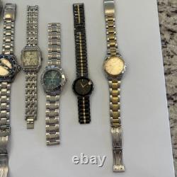 Vintage Quartz Watches 9 Pieces for Parts or Repair