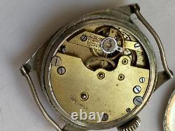 Vintage RARE Men Wrist Watch MEDANA WW2 MILITARY BIG SIZE 32 MM FOR PARTS TRENCH
