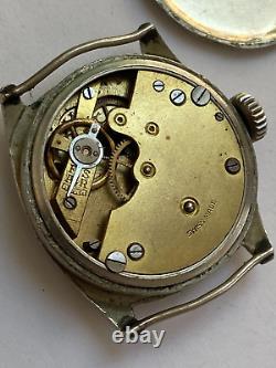 Vintage RARE Men Wrist Watch MEDANA WW2 MILITARY BIG SIZE 32 MM FOR PARTS TRENCH