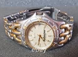Vintage Rare Mens Budweiser Bulova Gold-Tone watch for parts & Repairs