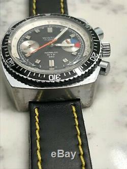 Vintage Rare Valjoux 7733 Winton Chronograph Yatching Diver Watch 4 Repair