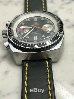 Vintage Rare Valjoux 7733 Winton Chronograph Yatching Diver Watch 4 Repair