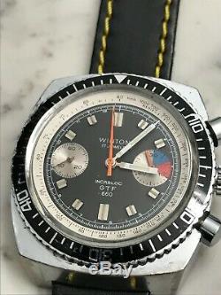 Vintage Rare Valjoux 7733 Winton Chronograph Yatching Diver Watch 4 Repair