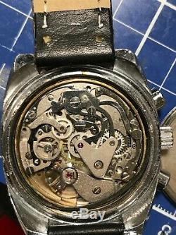 Vintage Rare Valjoux 7733 Winton Chronograph Yatching Diver Watch 4 Repair