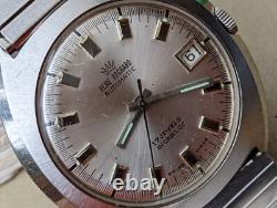 Vintage Rene Rochard All SS Watch withDivers Case, AS 1862/63, Runs FOR PARTS/REPAIR