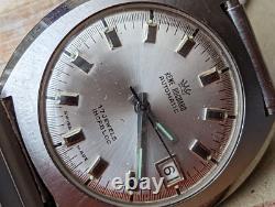 Vintage Rene Rochard All SS Watch withDivers Case, AS 1862/63, Runs FOR PARTS/REPAIR