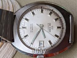 Vintage Rene Rochard All SS Watch withDivers Case, AS 1862/63, Runs FOR PARTS/REPAIR
