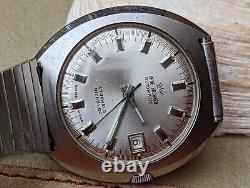 Vintage Rene Rochard All SS Watch withDivers Case, AS 1862/63, Runs FOR PARTS/REPAIR