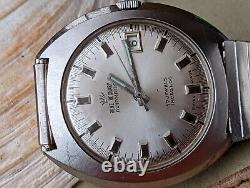 Vintage Rene Rochard All SS Watch withDivers Case, AS 1862/63, Runs FOR PARTS/REPAIR