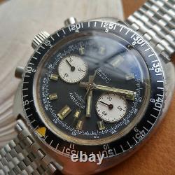 Vintage Rotary 20 ATM Divers Chronograph withAll SS Case, Runs FOR PARTS/REPAIR