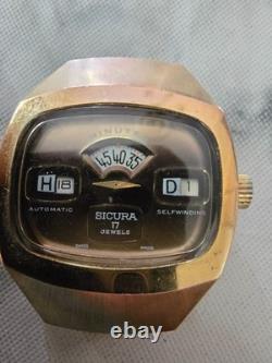 Vintage SICURA (BREITLING) Jump Hr Auto Men's WatchSwiss 17 Jewel, non runner
