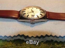 Vintage Sandoz Polemaster Automatic Watch Pan Pie Style Dial Cal. 90-5 For Parts