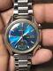 Vintage Seiko 6139-8050 Chronograph Automatic Men's Watch Blue NOT WORKING