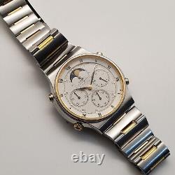 Vintage Seiko 7a48-7009 Quartz Moonphase Watch Chrono For Parts Or Repair Only
