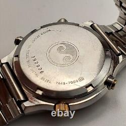Vintage Seiko 7a48-7009 Quartz Moonphase Watch Chrono For Parts Or Repair Only