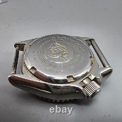 Vintage Seiko Diver Professional Watch Men Silver Tone Black Dial 7C43-600A PART