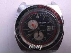 Vintage Sicura 17 Jewels Chrono Chronograph Watch Parts