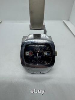 Vintage Sicura 17 Jewels Digital Jump Hour Swiss Made Watch/For Parts/Repair