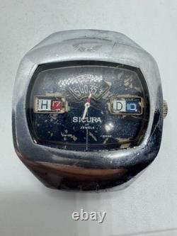 Vintage Sicura 17 Jewels Digital Jump Hour Swiss Made Watch/For Parts/Repair