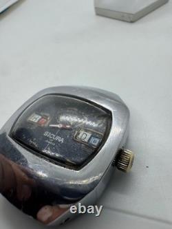 Vintage Sicura 17 Jewels Digital Jump Hour Swiss Made Watch/For Parts/Repair