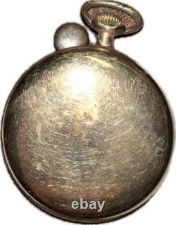 Vintage South Bend Pocket Watch For Parts Not Working With Leather Case