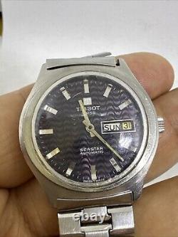 Vintage TISSOT seastar 36 Mm automatic watch For Parts Nice Dial