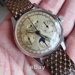 Vintage Triple Calender Chronograph Moonphase Valjoux 88 Watch for repair