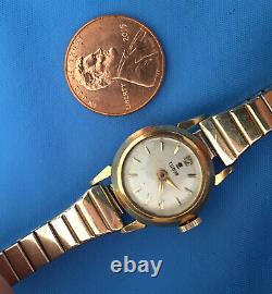 Vintage Tudor Ladie's 18K Gold Watch BAND IS NOT Gold Not Working