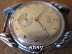Vintage Used Chrome Plated TECHNOS Precision Manual Watch. For parts. 36mm
