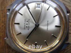 Vintage Used Chromed PONTIAC Memodate Manual Watch Cal. ETA 2763. For parts