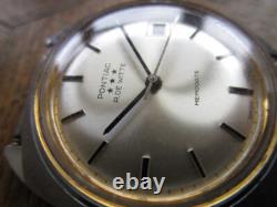 Vintage Used Chromed PONTIAC Memodate Manual Watch Cal. ETA 2763. For parts