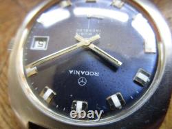 Vintage Used Steel RODANIA Manual Watch Cal. Unitas 6425. For parts