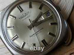 Vintage Vulcain Superautomatic Day-Date Watch withFelsa 4009, Runs FOR PARTS/REPAIR