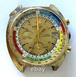 Vintage Wakmann Automatic 17j Swiss Chronograph Men's Watch 1341 Parts Repair