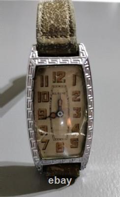 Vintage Watch Elaine 6 Jewels For Parts Or Repair Broken Glass, Missing Screw