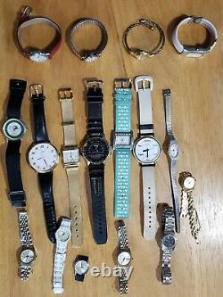 Vintage Watch Lot-17 for PARTS/FIX Tissot Pulsar Timex, Estate Stainless UNTESTED