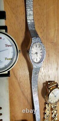 Vintage Watch Lot-17 for PARTS/FIX Tissot Pulsar Timex, Estate Stainless UNTESTED