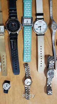 Vintage Watch Lot-17 for PARTS/FIX Tissot Pulsar Timex, Estate Stainless UNTESTED