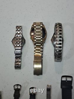 Vintage Watch Lot 9 pcs Timex Seiko Gubelin Lorus Carriage For Parts Repair