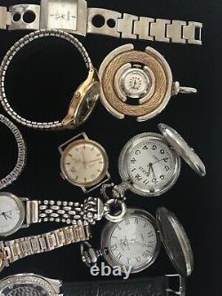 Vintage Watch Lot 925 Boma Sterling Gruen Bolivia Fossil More Repair & Parts