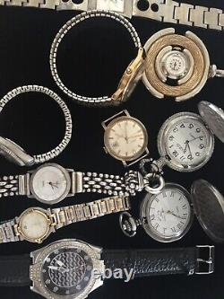 Vintage Watch Lot 925 Boma Sterling Gruen Bolivia Fossil More Repair & Parts