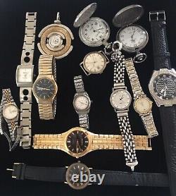 Vintage Watch Lot 925 Boma Sterling Gruen Bolivia Fossil More Repair & Parts